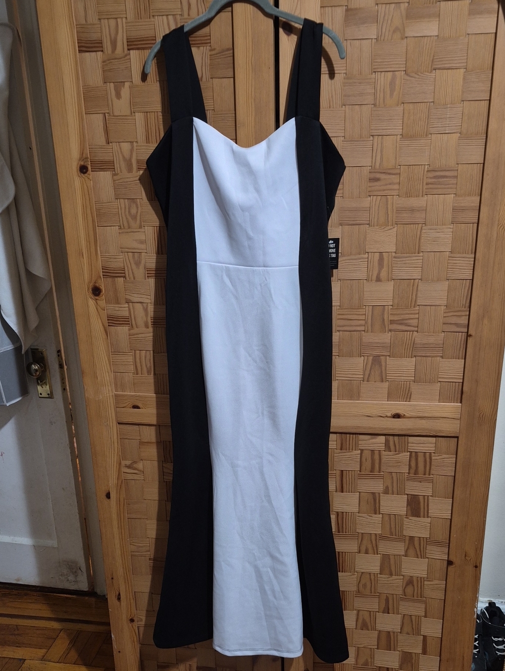 Ashley Stewart Black and White Colorblock Midi Dress - Picture 1 of 3